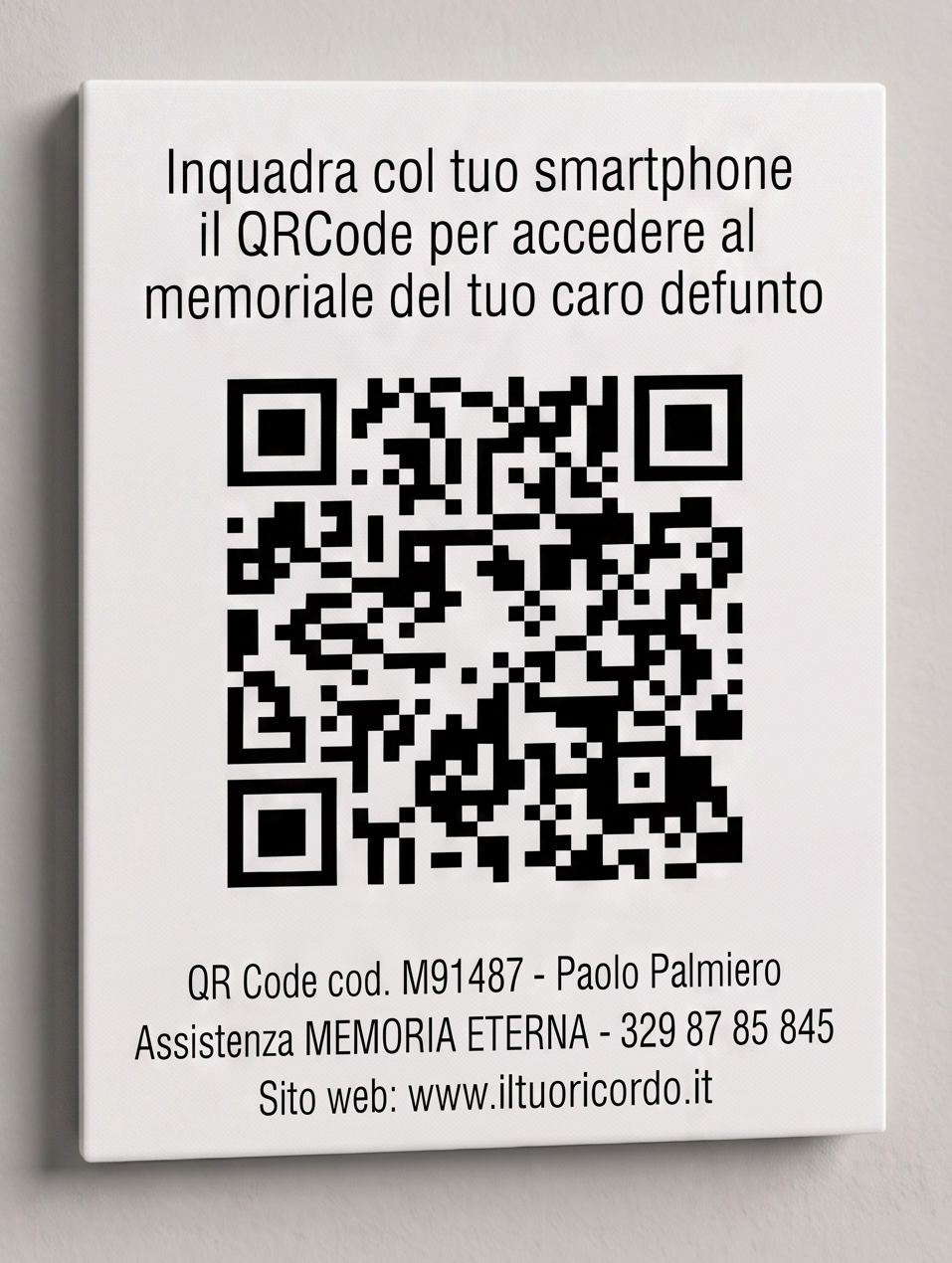 Targa in PVC solo con QRCode